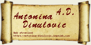 Antonina Dinulović vizit kartica